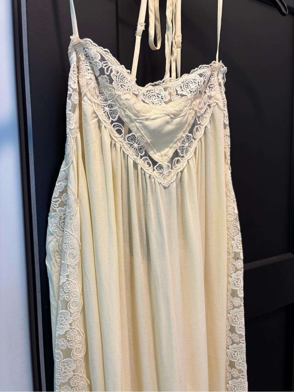 Free People Kiss Me Later Maxi Slip Dress Small Anise Flower Yellow Lace NWT - Picture 10 of 13